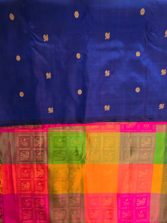 TN000033 - Regal Blue Kanjipuram Pure Silk