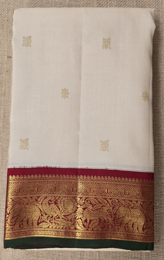 TN000034 - Kanjivaram Pure Silk (Ivory)