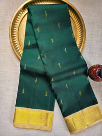 TN000037 - Bottle Green Korvai Kanjivaram Pure Silk