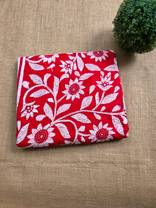 WB000004 - Pure Silk(Kantha Stitch) Red
