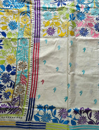 WB000005 - Pure Silk (Kantha Stitch) White