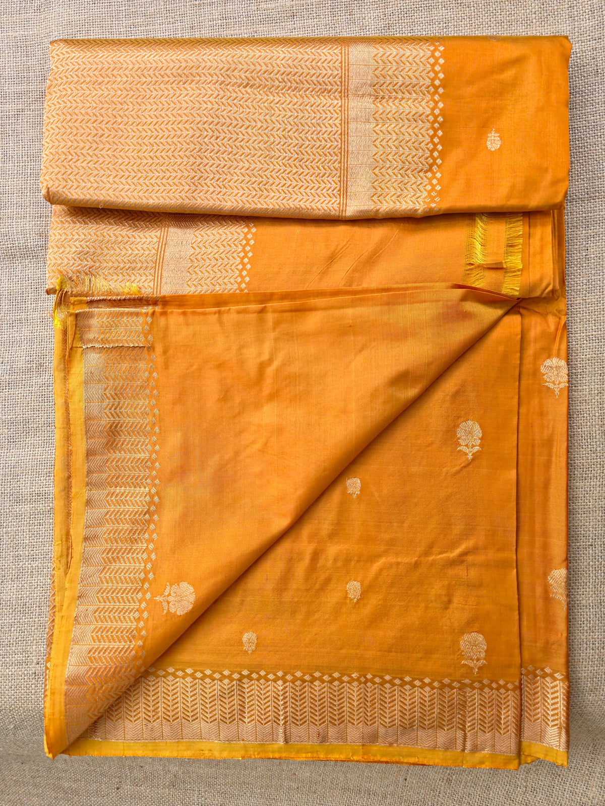 UP000020 - Banarasi Pure Katan Silk (Mango Yellow)
