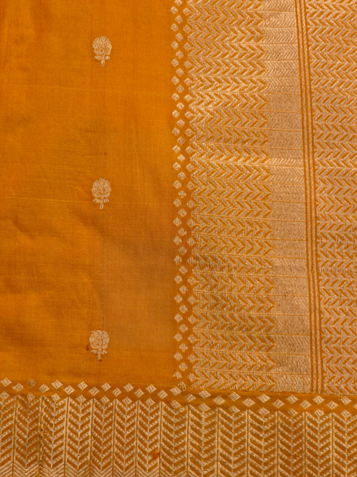 UP000020 - Banarasi Pure Katan Silk (Mango Yellow)