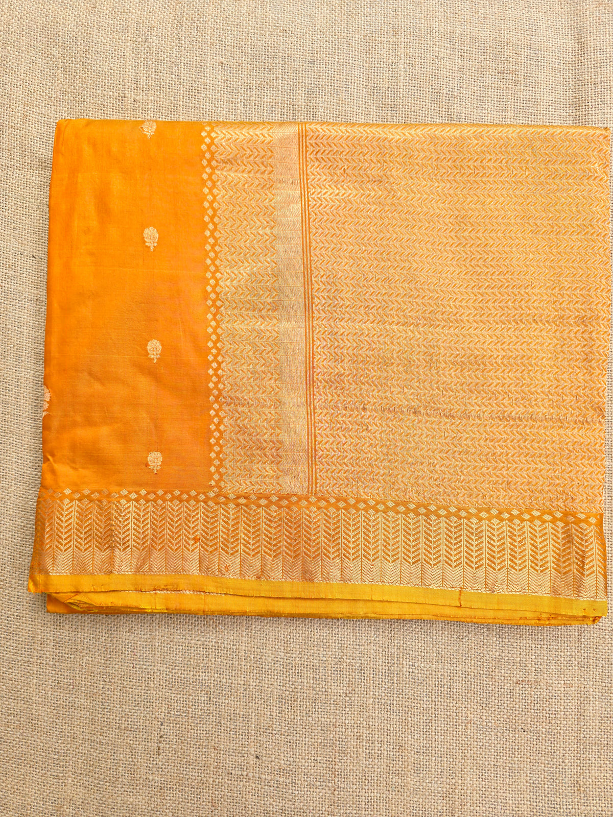 UP000020 - Banarasi Pure Katan Silk (Mango Yellow)