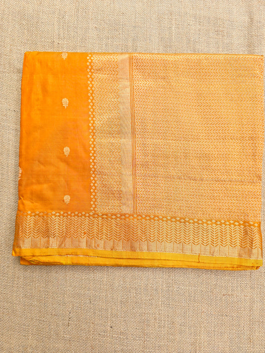 UP000020 - Banarasi Pure Katan Silk (Mango Yellow)