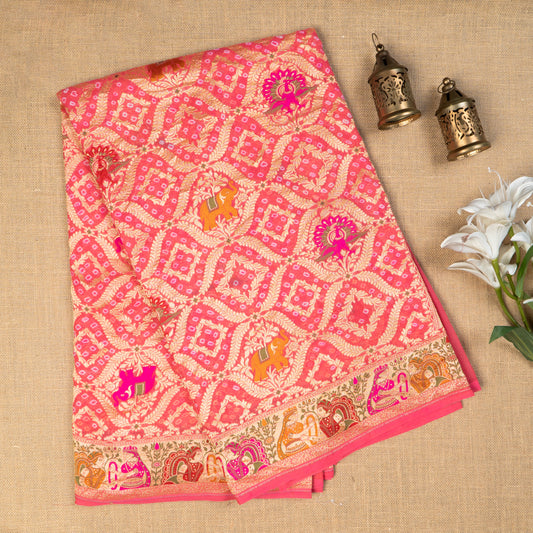 UP000060- Pure Silk Khaddi Georgette Bandhini