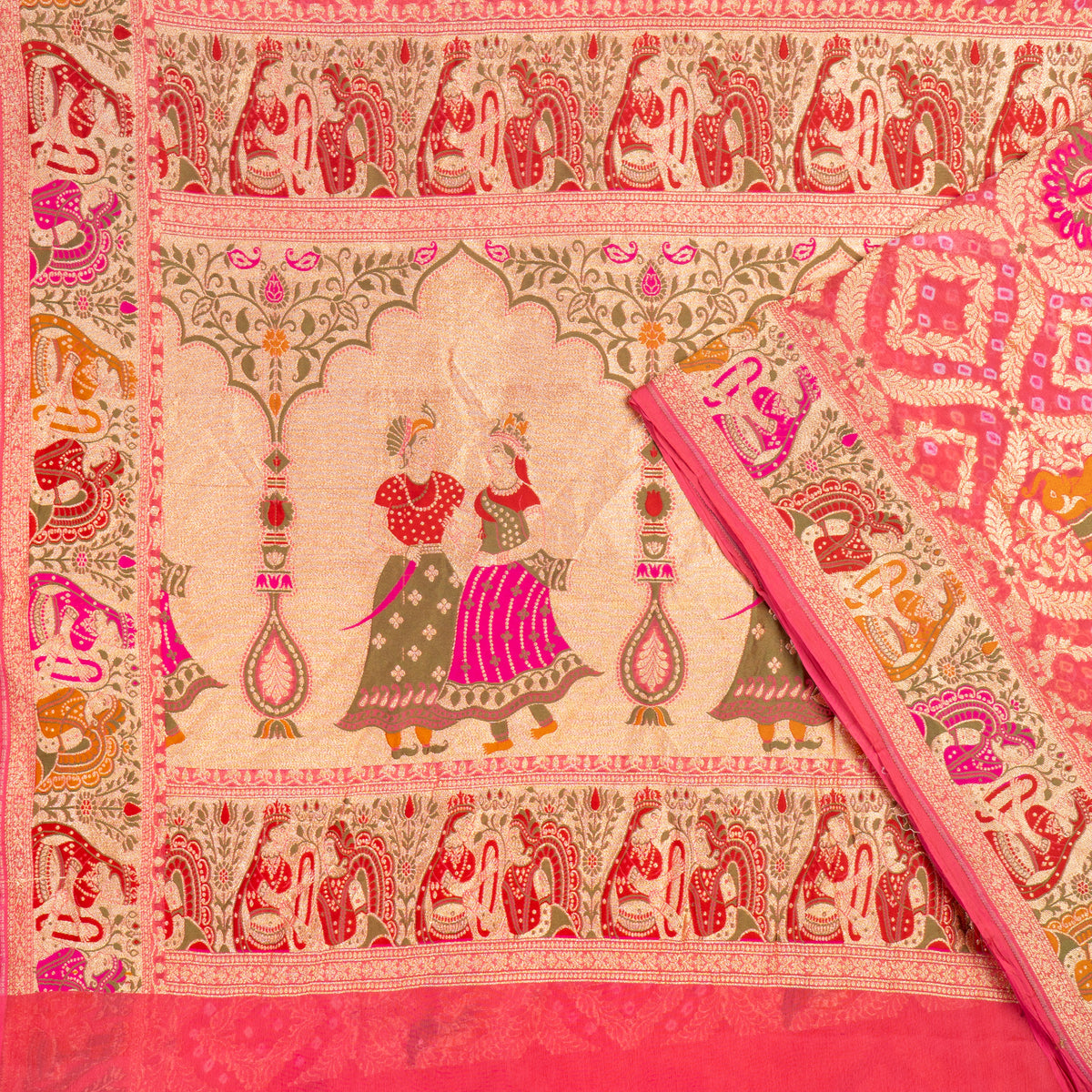 UP000060- Pure Silk Khaddi Georgette Bandhini