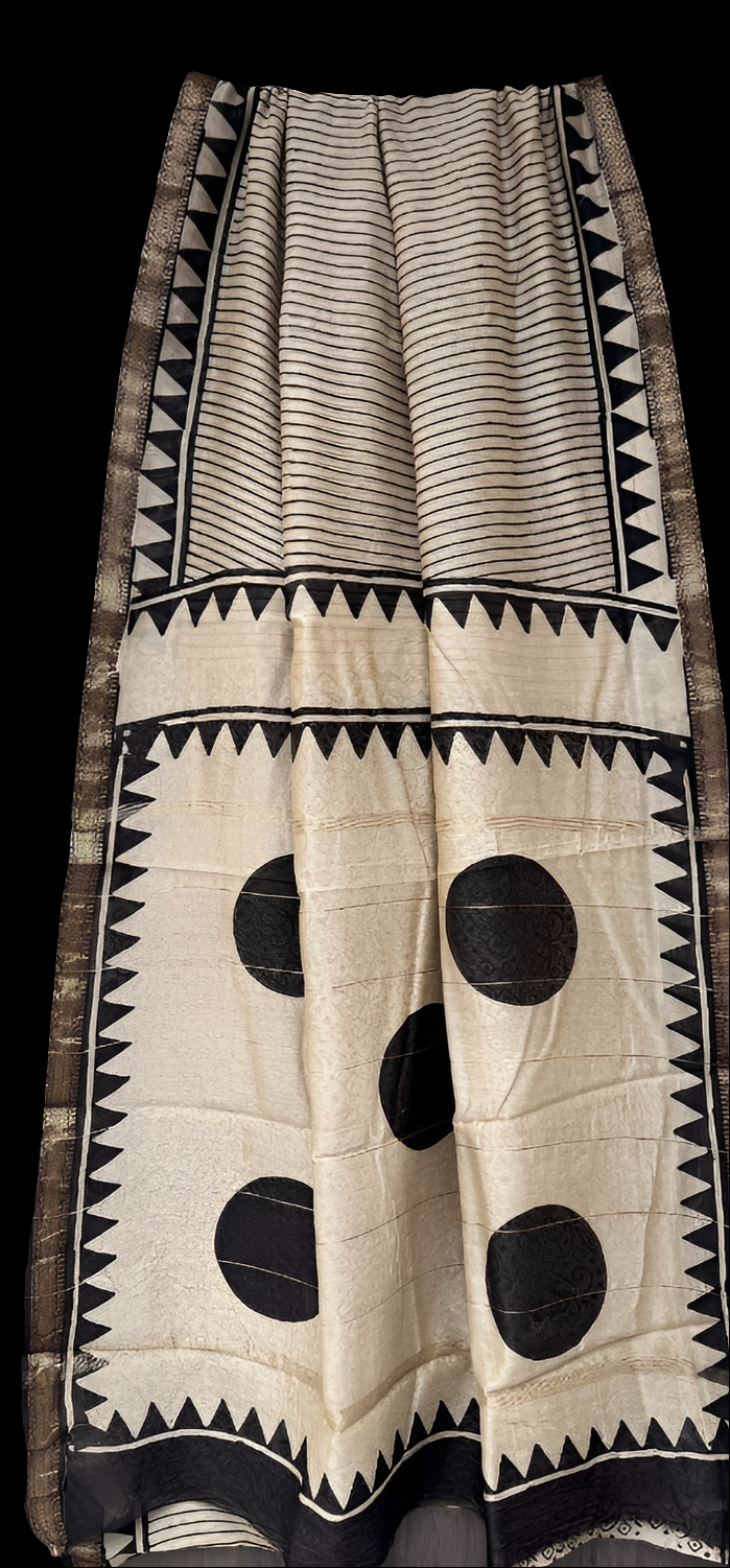 JD000002 - Geometrical Pure Maheshwari Silk Saree