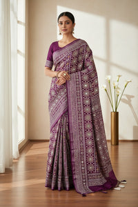 JD000014 - Ajrakh Modal Silk with Mirror Work