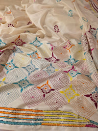 Ivory Kantha stitch
