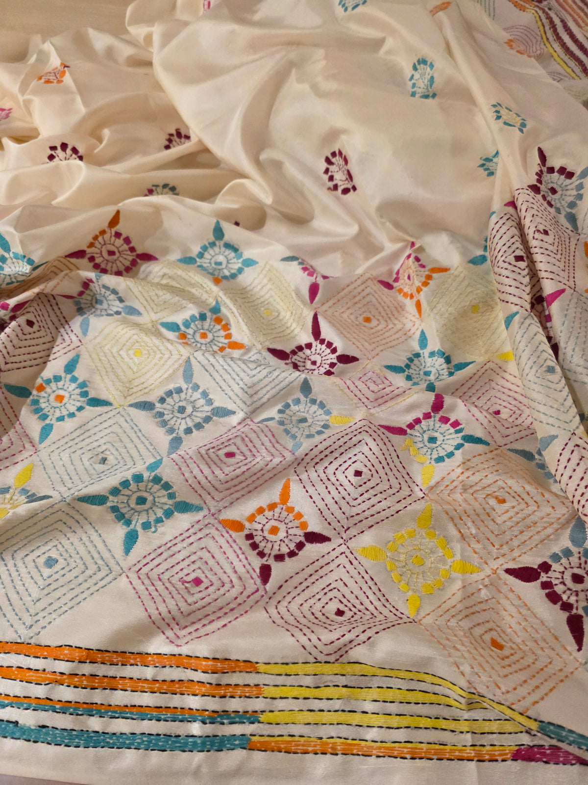 Ivory Kantha stitch