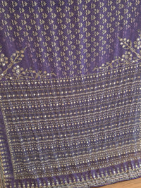 Purple Georgette Saree with Real Mirror & Cutdana Work