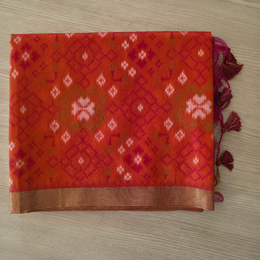 UP000219  Tussar silk with Patola design