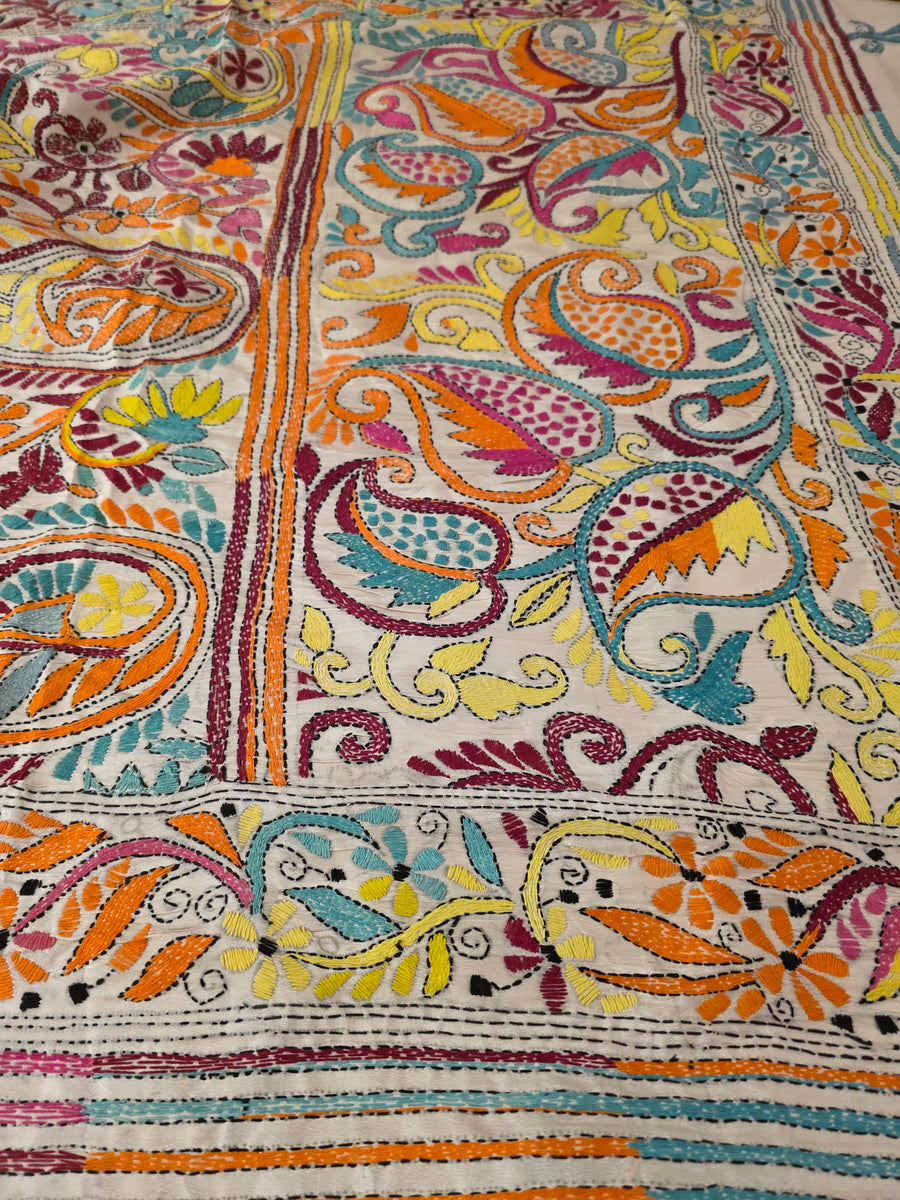 Ivory Kantha stitch