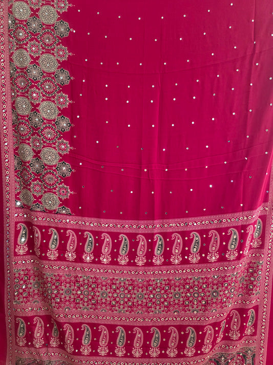 JD000480 Modal Ajrakh with mirror work