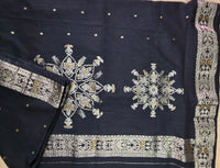 UP000146 - Banarasi Semi Silk Black with Meenakari