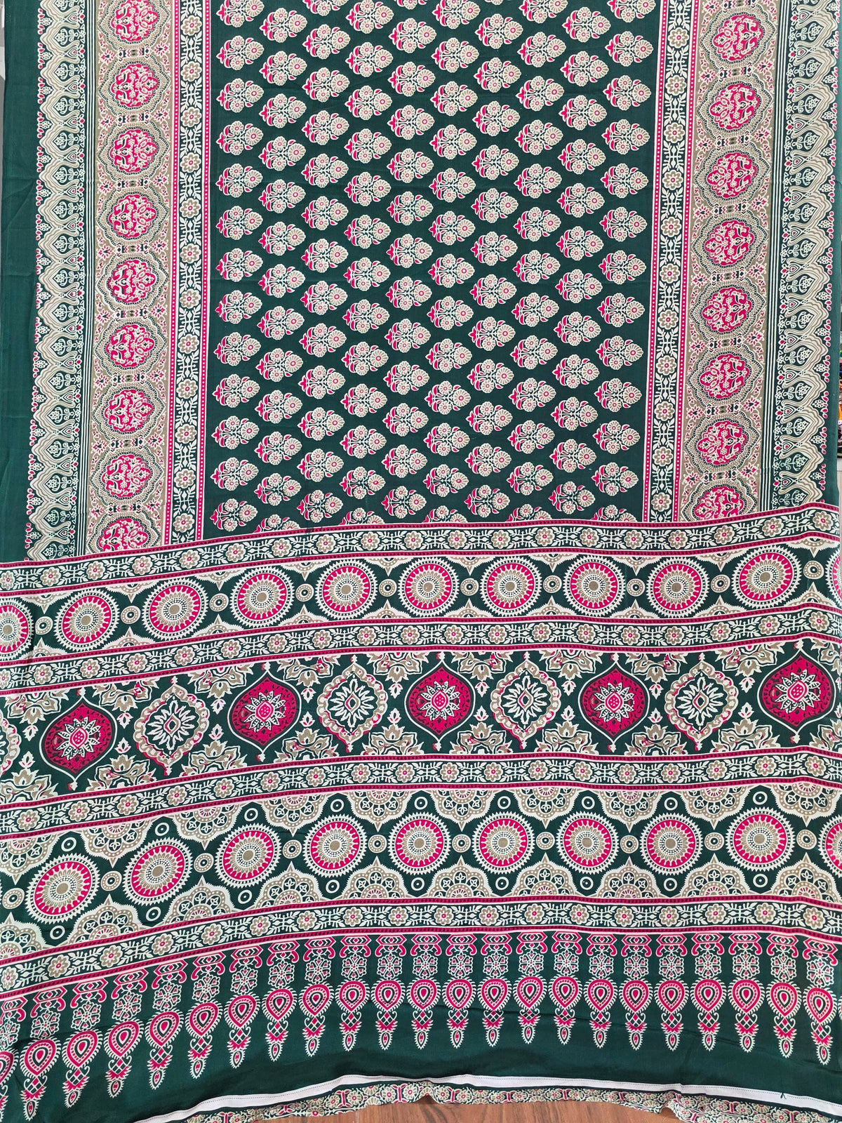 JD000523 Semi Modal Ajrakh Green