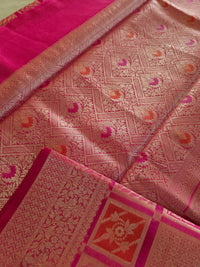 Rani Pink with gold zari weave