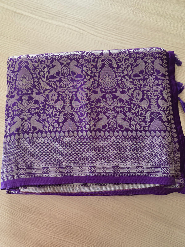 Purple Banarasi Shikarga weave