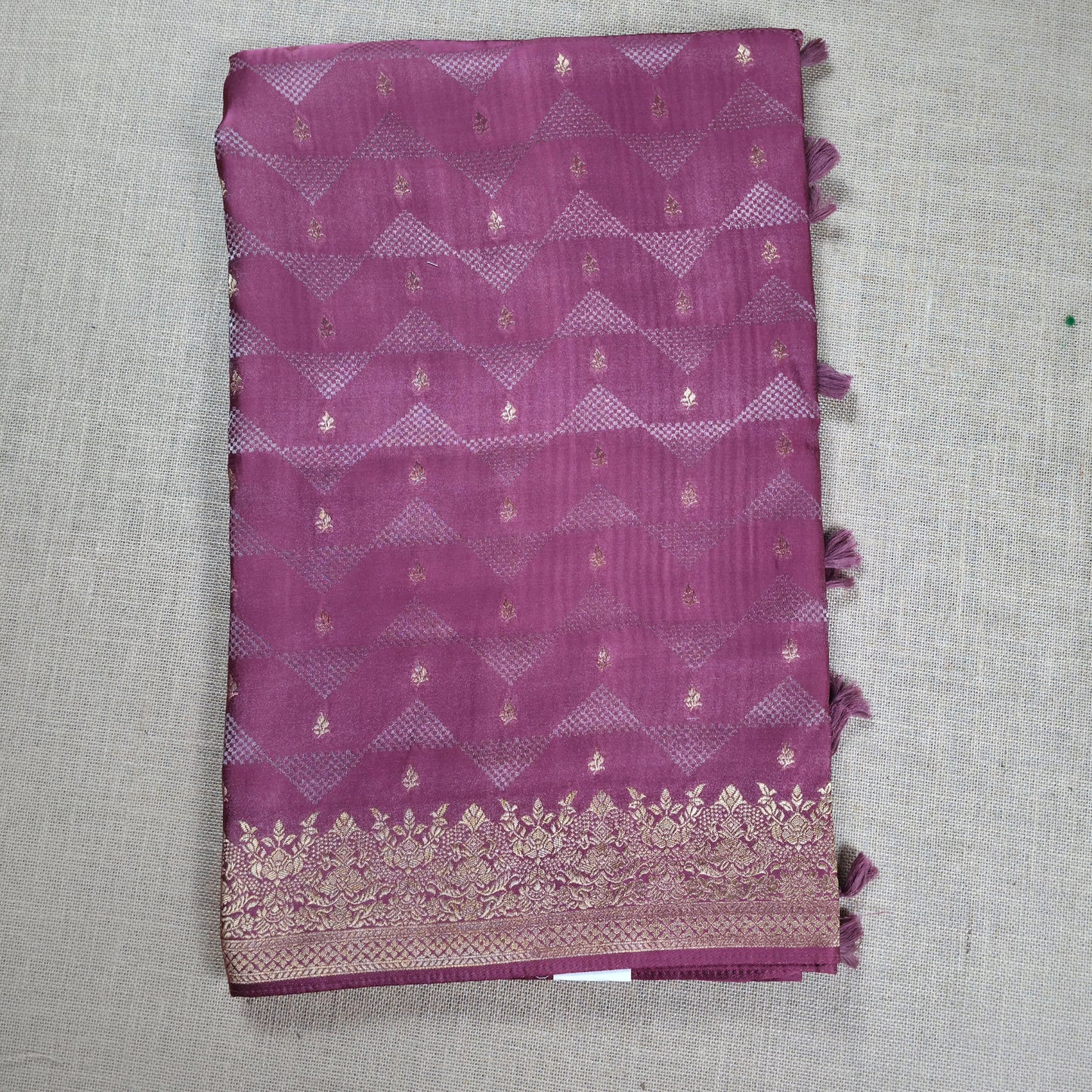 UP000154 Banaraso Semi Crepe Silk Gold Butti