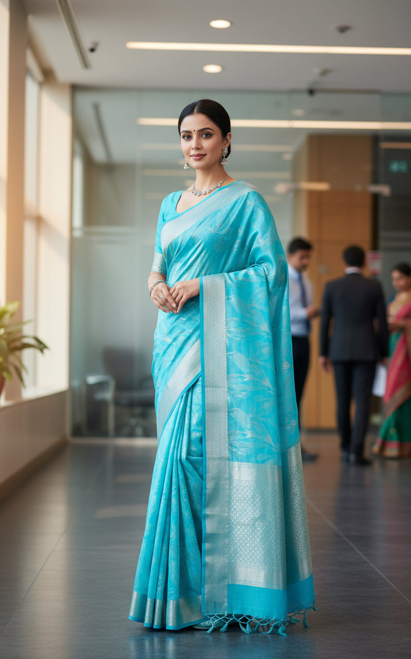 UP000128 - Banarasi Pure Silk Organza with Blended Satin