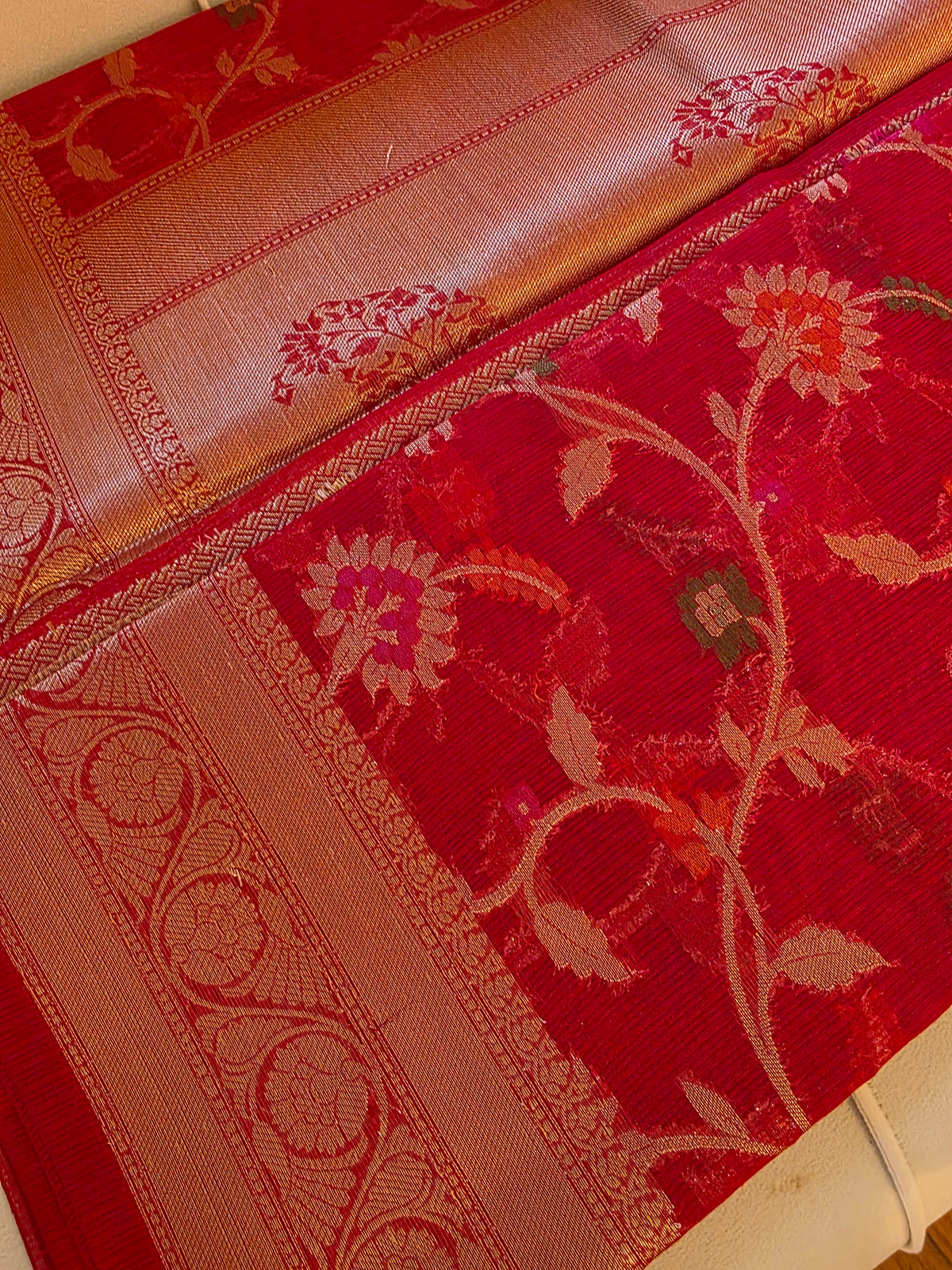Red with Jaal weave