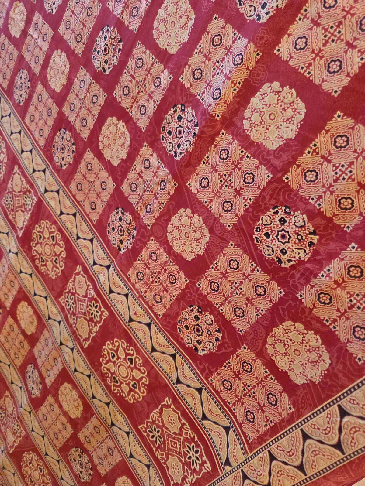 JD000576  Red Modal Ajrakh Plain