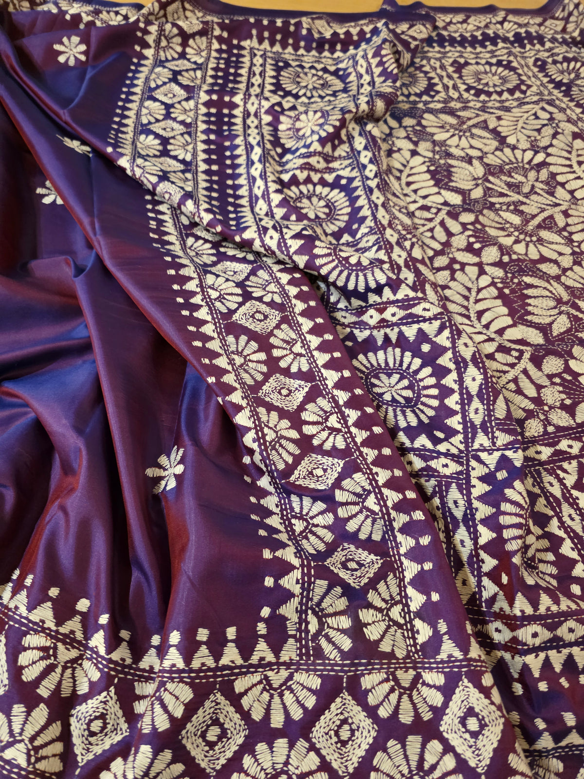 Blue Kantha Stitch