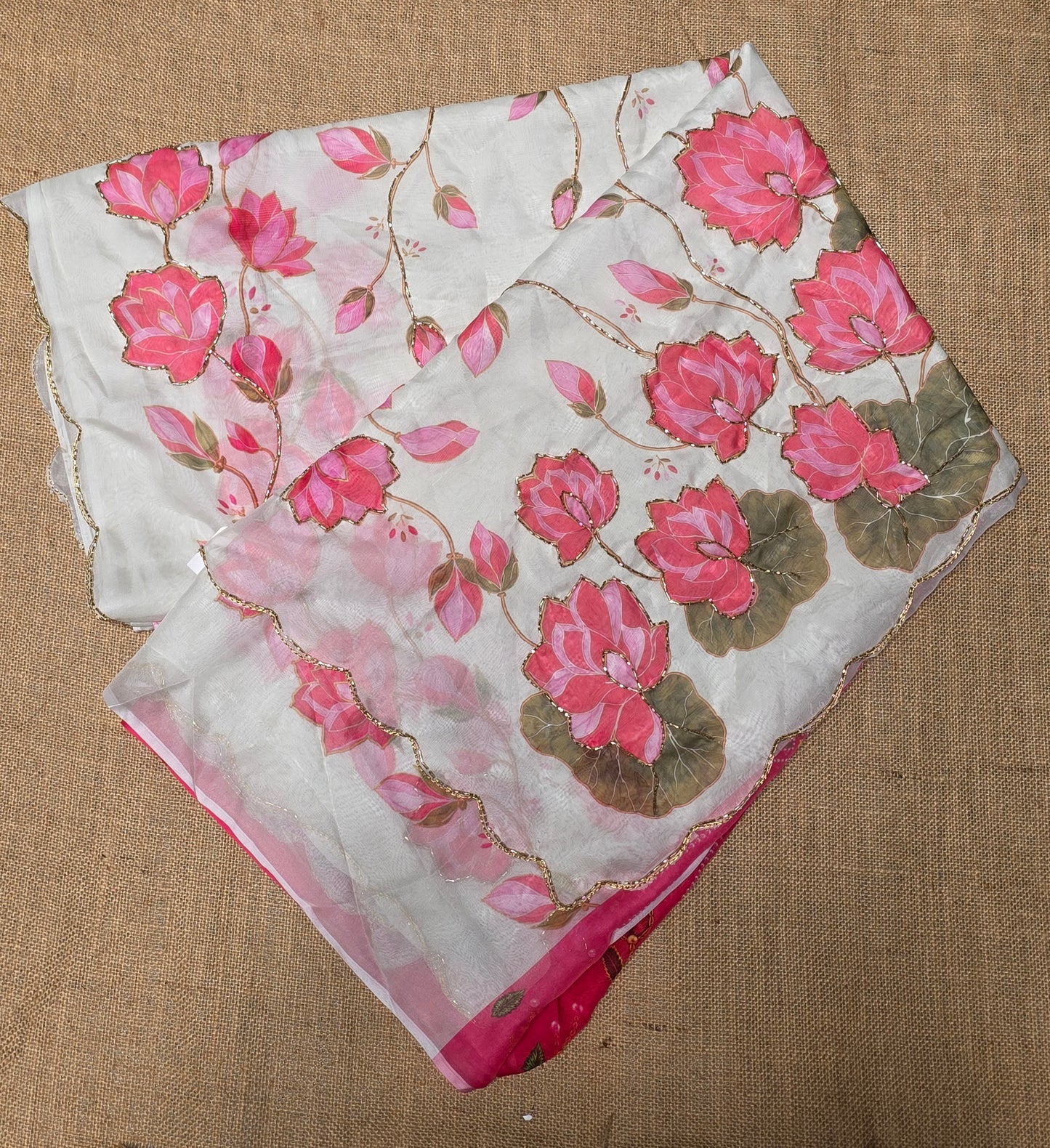 JD000497 Soft Organza Lotus design