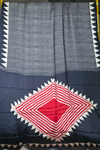 GJ000021 -Ajrakh Printed Silk Saree