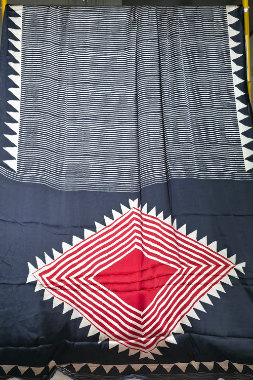 GJ000021 -Ajrakh Printed Silk Saree