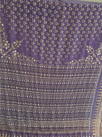 Purple Georgette Saree with Real Mirror & Cutdana Work