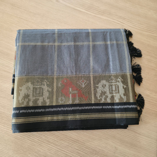 UP000221 Tussar Contrast Border
