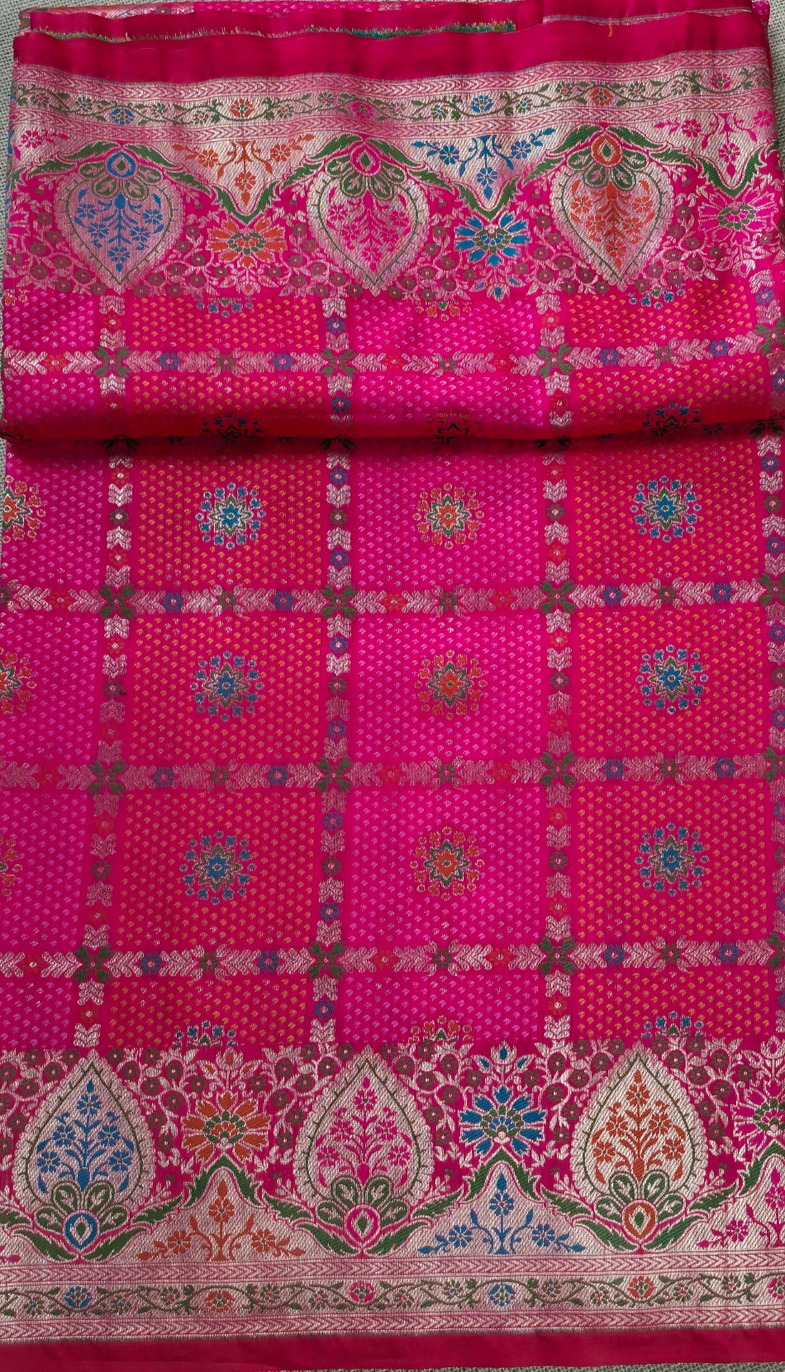 UP000161 - Banarasi Kora Silk with Meenakari