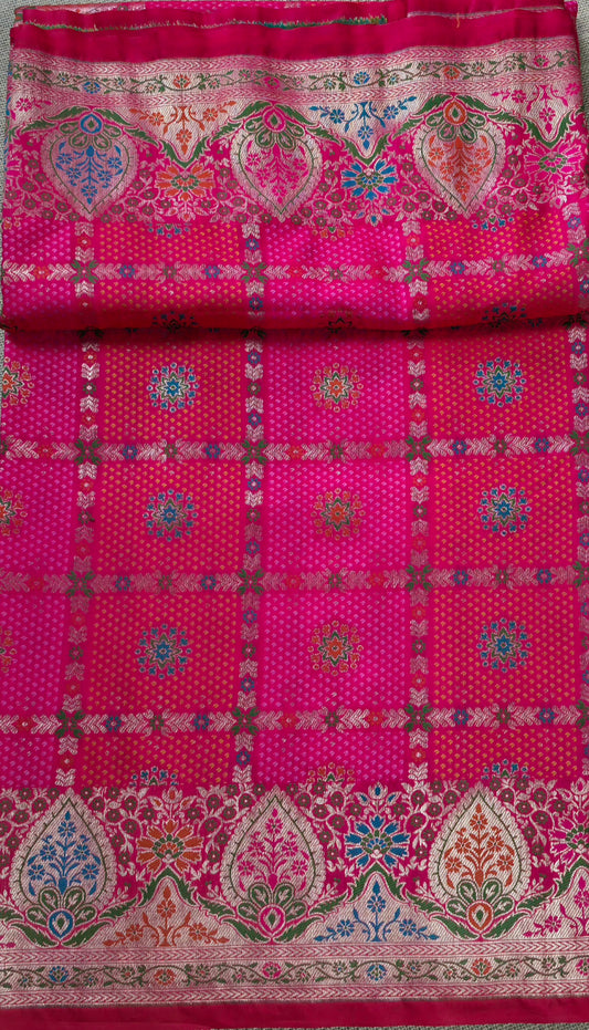 UP000161 - Banarasi Kora Silk with Meenakari