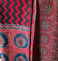 WB00027 Ajrakh Handblock Printed Saree
