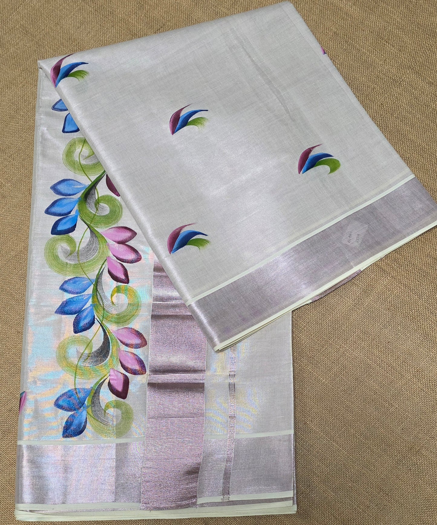KL000040 Kerala Saree - Rose gold Tissue