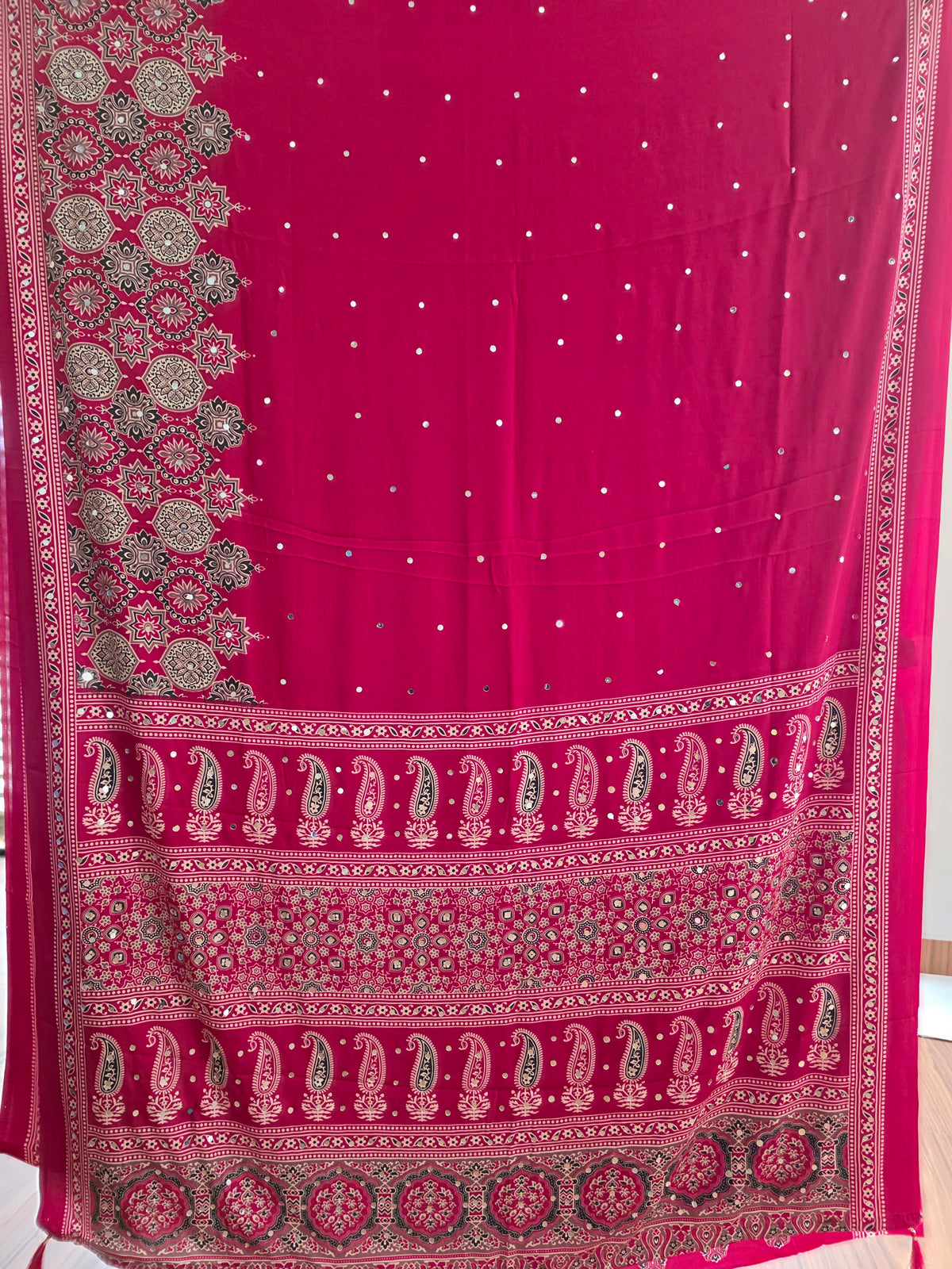JD000480 Modal Ajrakh with mirror work