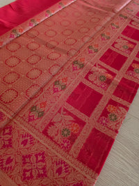 Red with floral motiffs