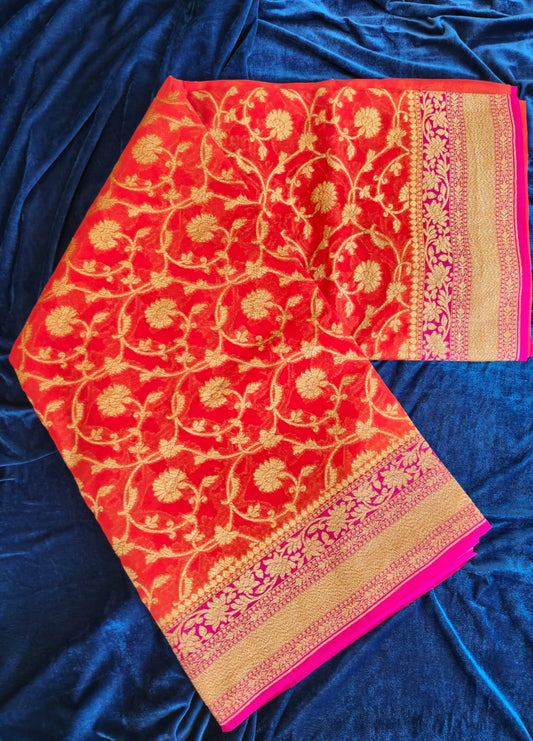 UP000038 - Banarasi Silk Georgette Khaddi