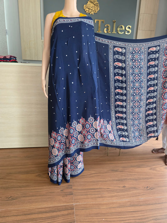 JD000479 Modal Ajrakh with mirror work