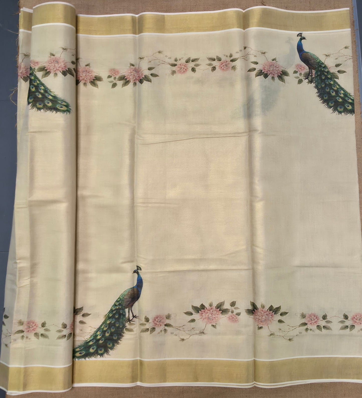 KL000111 Kerala saree Peacock design