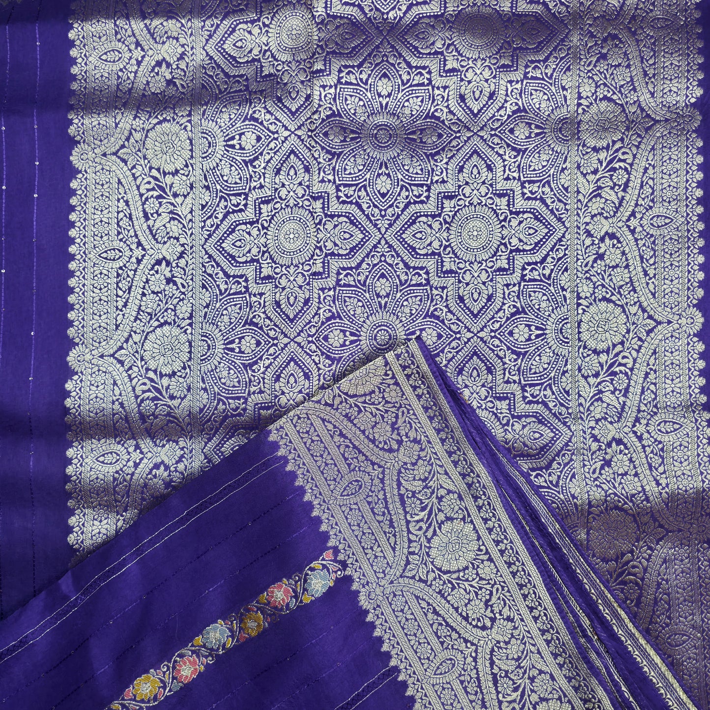 UP000152 Banarasi Semi Silk Satin with Meena work