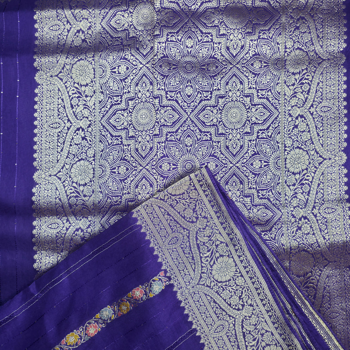 UP000152 Banarasi Semi Silk Satin with Meena work