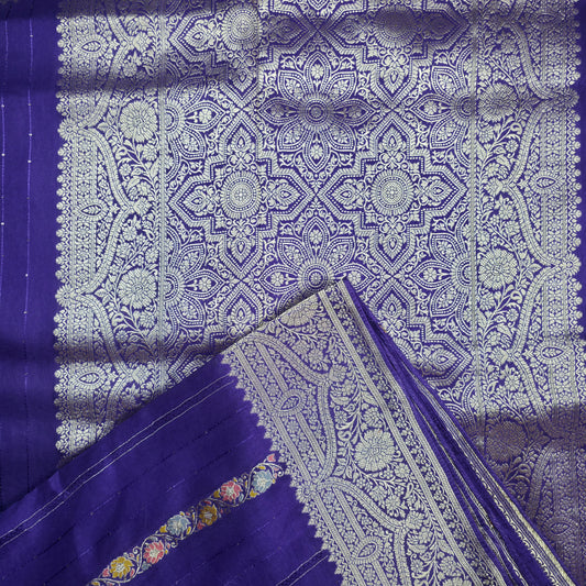 UP000152 Banarasi Semi Silk Satin with Meena work