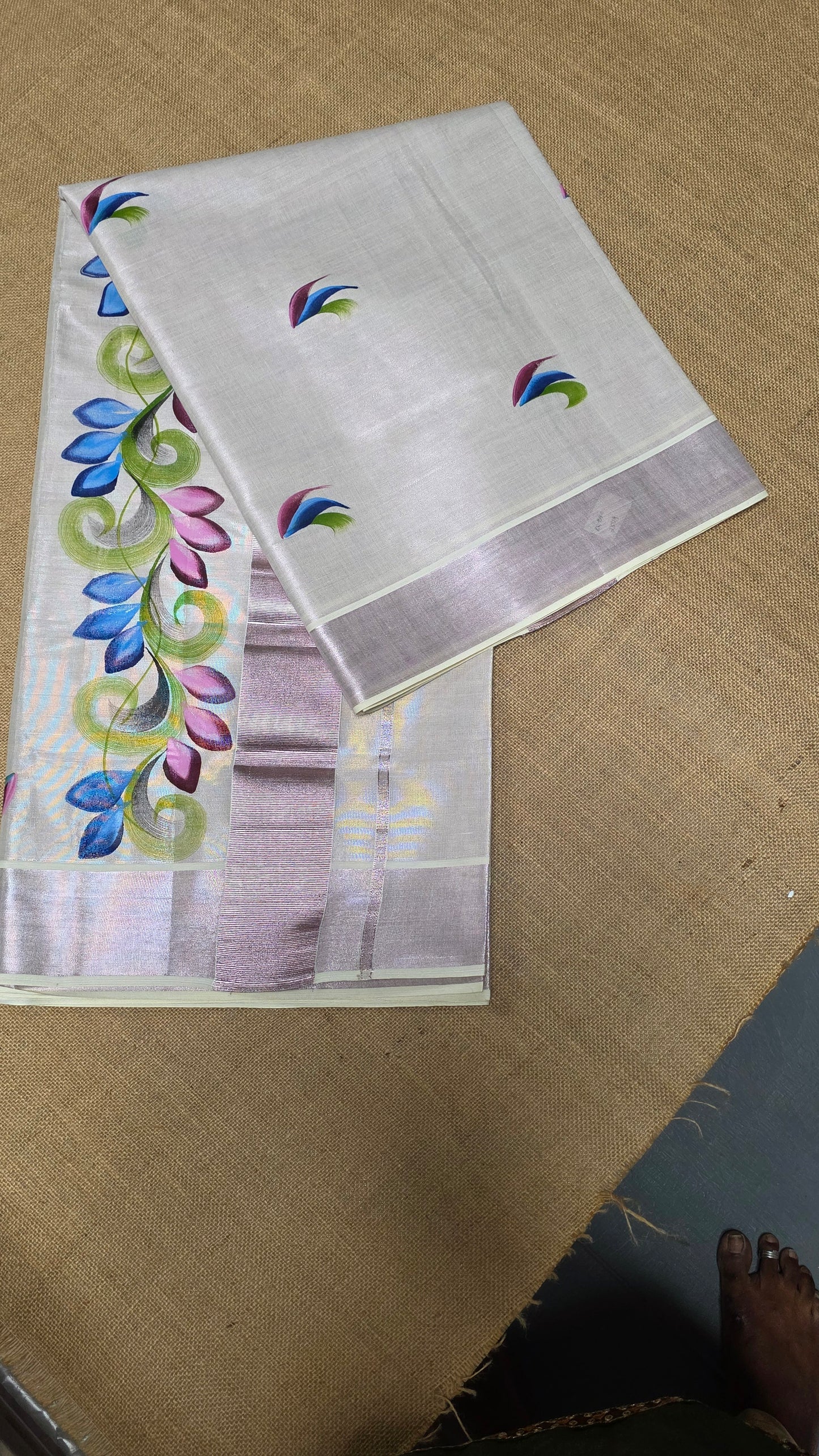 KL000040 Kerala Saree - Rose gold Tissue