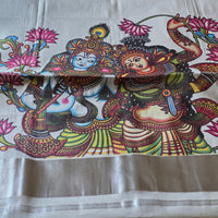 KL00035 - Kerala Tissue with Radha Krishna Mural Painting
