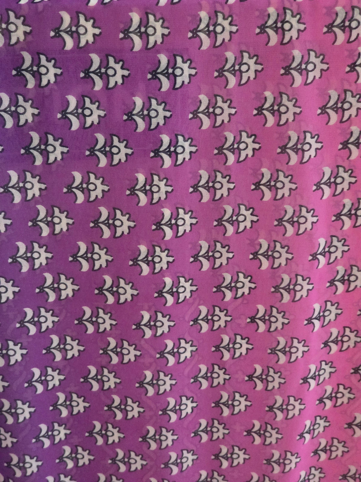 Georgette Saree with Real Mirror & Cutdana Work in  Pink n Purple contrast