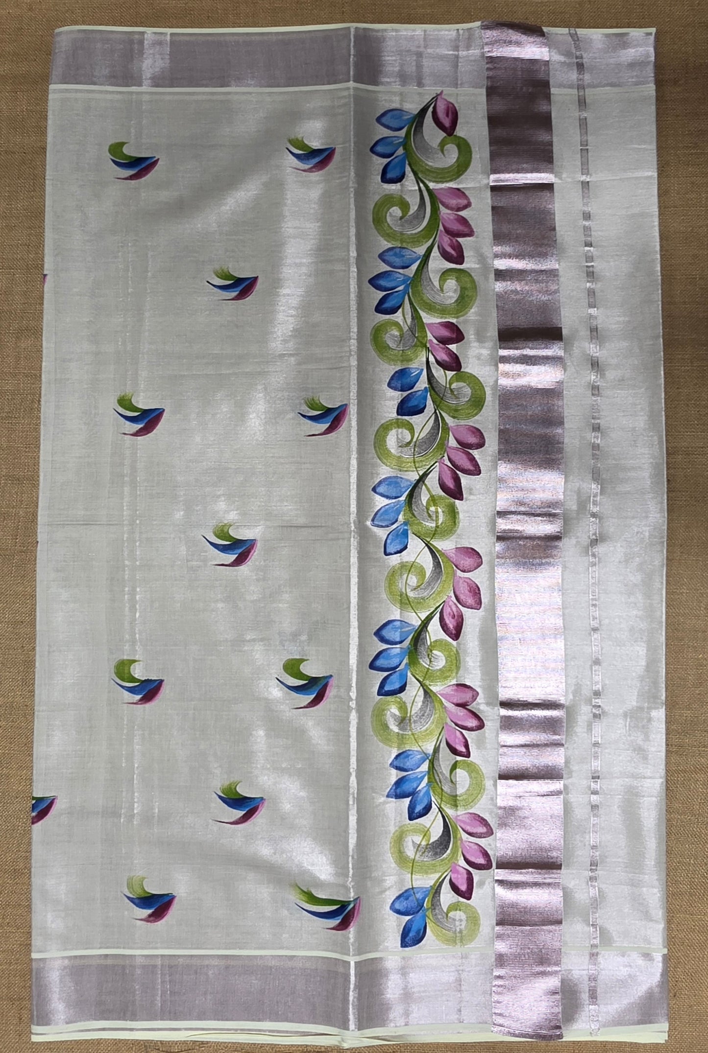 KL000040 Kerala Saree - Rose gold Tissue