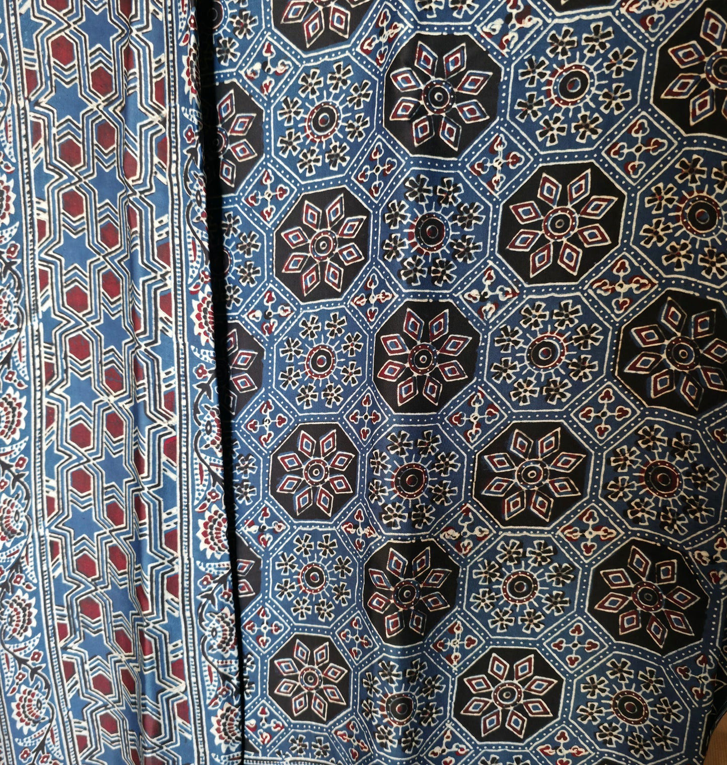 WB00026 Ajrakh Handblock Printed Saree